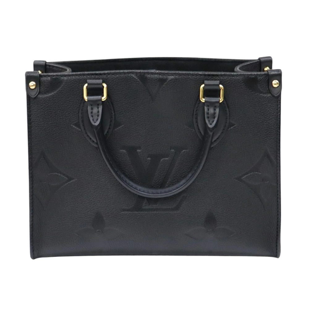 Louis Vuitton OnTheGo Bag Leather Top Handle Bag Black